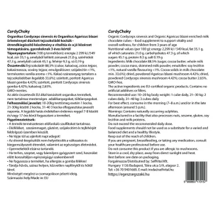 FOA CordyChoky Tejcsokolade organikus Cordyceps sinensis es Agaricus blazei porral 30 Darab leiras.webp